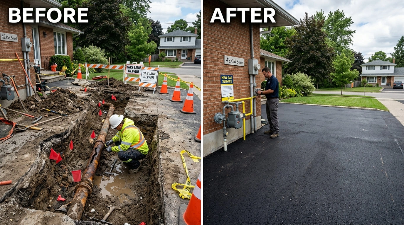 Gas Line Repair Replacement Before and After March Valley Plumbing Moreno Valley CA