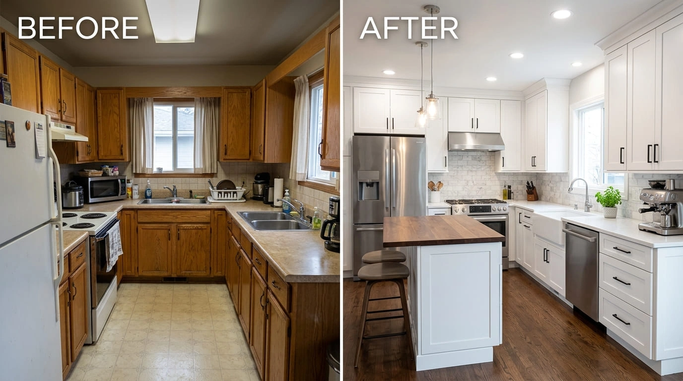 Kitchen Remodeling Before and After March Valley Plumbing Moreno Valley CA
