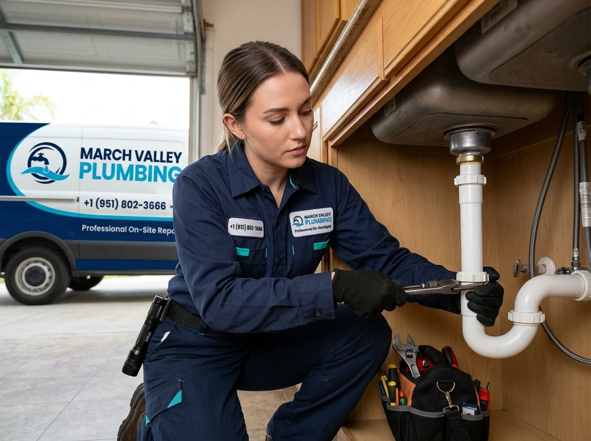 Professional Under Sink Plumbing Repair March Valley Plumbing Moreno Valley CA